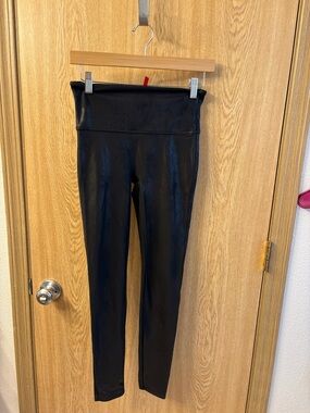 Spanx Faux Leather High-Waist Leggings - Black